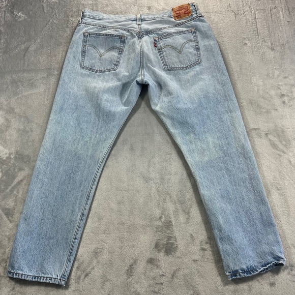 Levi's Denim - LEVI'S501 CT Jeans Women 36x28 Light Wash Good Distressed Ripped Tapered Custom